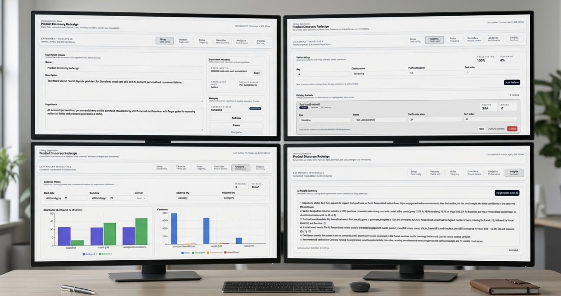 Experiments overview screen in Flash Analytics